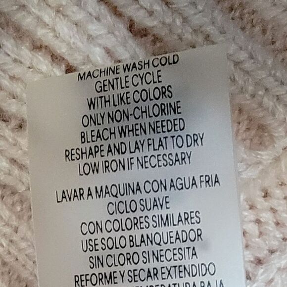 🆕 Calvin Klein Chain Stitched Cowl Turtle Neck Sweater in Blush Pink - Picture 11 of 11